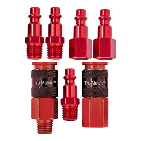 Tru-Flate Tru-Match 1/4in I Design  x 1/4in NPT Aluminum Plug/Coupler Set product photo