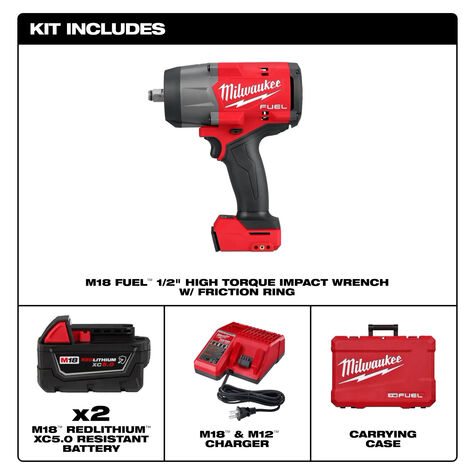 Milwaukee M18 FUEL™ 1/2" High Torque Impact wrench w/ Friction Ring Kit product photo