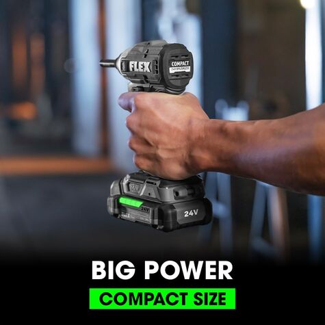 FLEX 24V Brushless Cordless 1/4-Inch Hex Compact Impact Driver Self-Tapping Screw Mode Kit with 2.5Ah Lithium Battery and 160W Fast Charger product photo