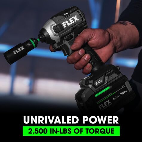 FLEX 24V Brushless Cordless 1/4-Inch 2,500 In-Lbs Torque Quick Eject Hex Impact Driver Multi-Mode Tool Only, Battery and Charger Not Included product photo