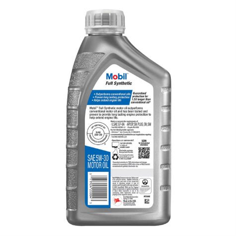 Mobil Full Synthetic Motor Oil SAE 5W-30 - Quart product photo